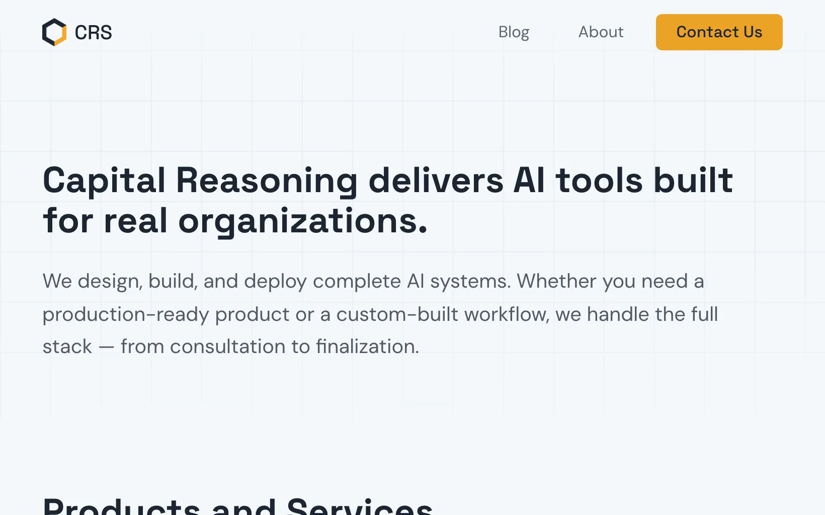 Capital Reasoning homepage preview