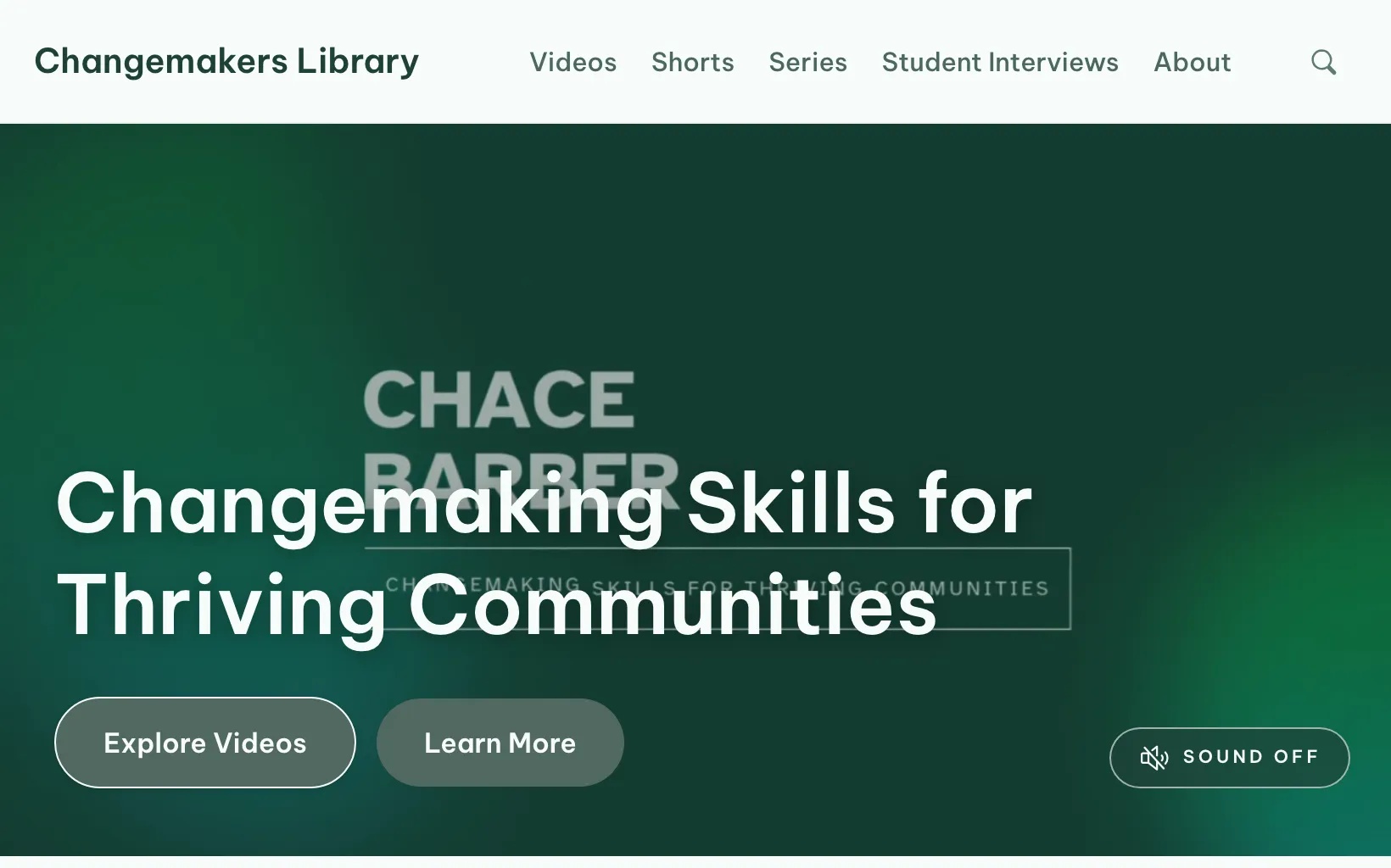 Changemakers Library homepage preview